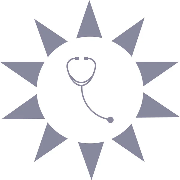 Stethoscope Flat Icon Vector Illustration Medicine Concept — Stock Vector