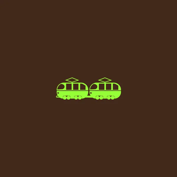 Icône Plate Tramway Illustration Vectorielle — Image vectorielle