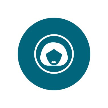 kadın baş kısa saç modeli ile minimalist vektör simgesi