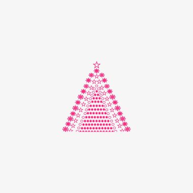 Noel ağacı, vektör çizim minimalist simgesi