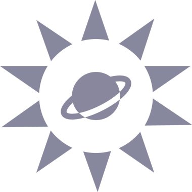 Satürn gezegeni düz simgesi, vektör, illüstrasyon, Astroloji kavramı  