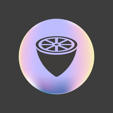 minimalist vektör simge dilimlenmiş limon