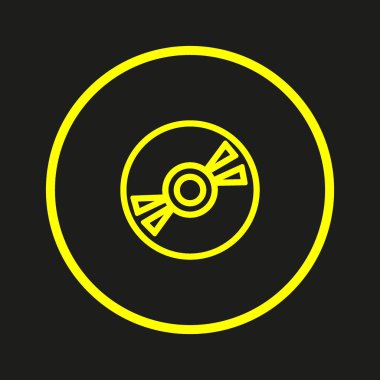 Kompakt disk düz simgesi, vektör, illüstrasyon 