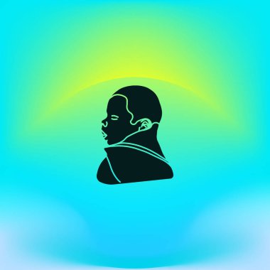 Bebek düz simgesi, vektör, illüstrasyon, Doğum kavramı  