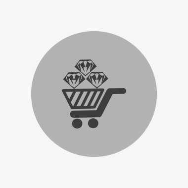 alışveriş sepeti elmas, vektör çizim ile minimalist simgesi