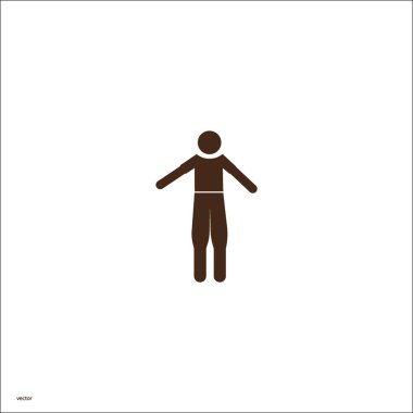Man düz simgesi, vektör illüstrasyonu
