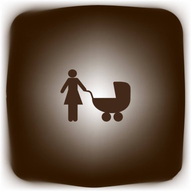 Anne Bebek arabası ile ayakta vektör simgesi