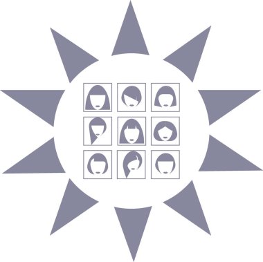 minimalist vektör simgeleri çeşitli saç