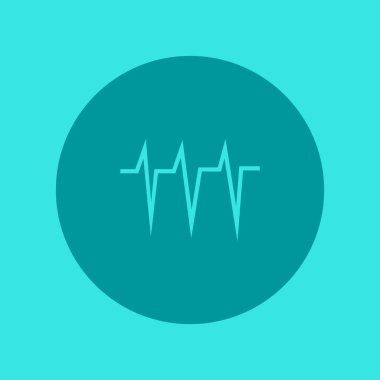 kalp kardiyogram düz simgesi, vektör, illüstrasyon