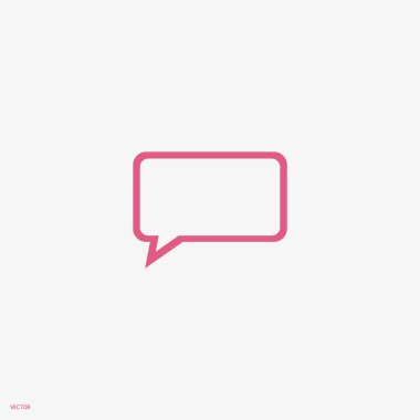 Konuşma balonu düz stil simgesinin, vektör çizim  