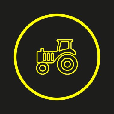 Traktör düz simgesi, vektör illüstrasyonu 