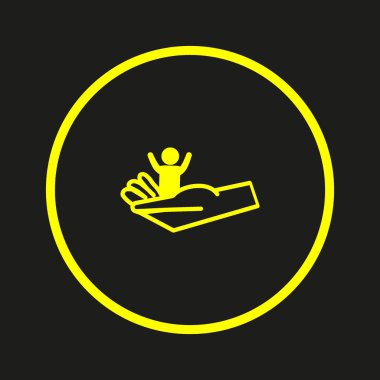 Çocuk, annelik kavramı vektör simgesi tutan el