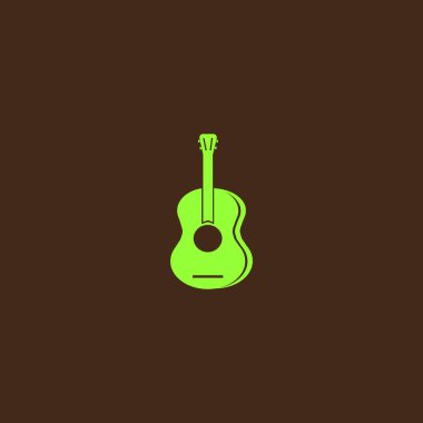 Gitar web simgesi, vektör çizim 