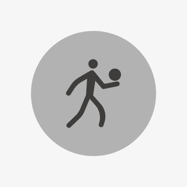 Adam topu basit simgesi ile çalışan siluet