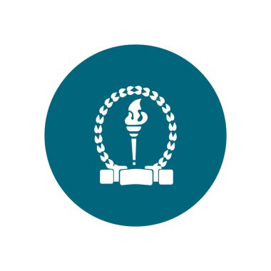 Olimpiyat meşalesinin logo, vektör, illüstrasyon, spor kavramı  