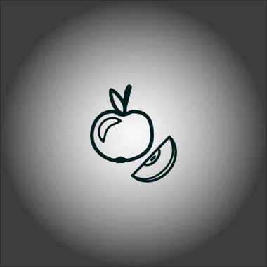 Renkli lezzetli elma vektör çizim