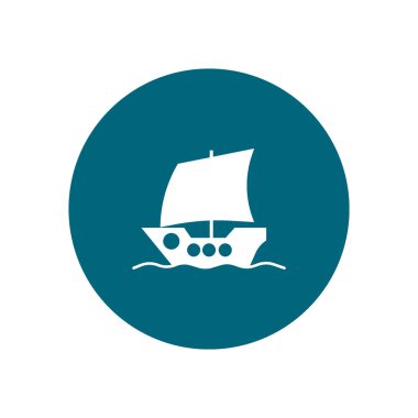 teknenin düz simgesi, vektör illüstrasyonu