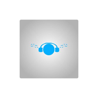 kulaklık yassı simgesi, vektör, illüstrasyon 