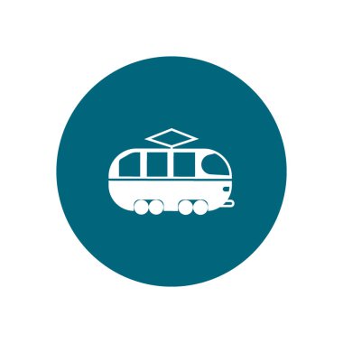 minimalist klasik tramvay vektör simgesi