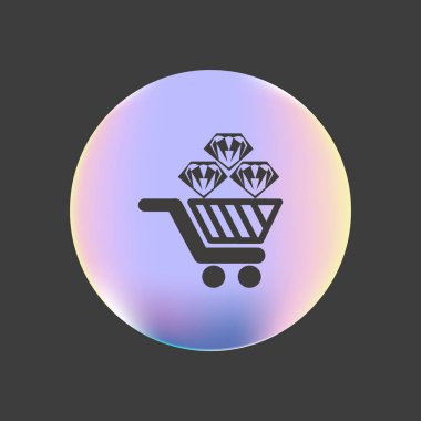 alışveriş sepeti elmas, vektör çizim ile minimalist simgesi