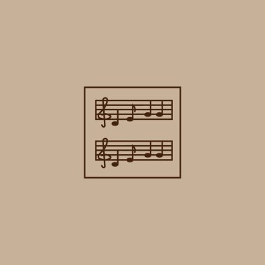 Müzik notaları düz simge, vektör illüstrasyonu 
