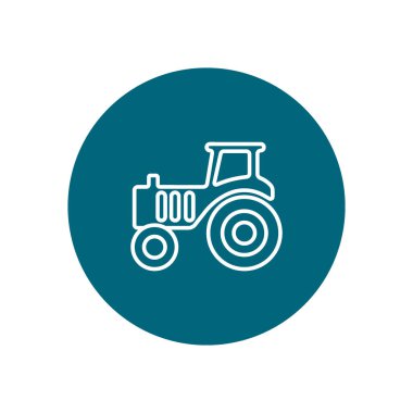 Traktör düz simgesi, vektör illüstrasyonu 