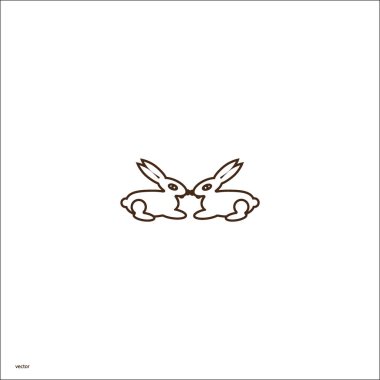 Tavşan düz simgesi, vektör çizim
