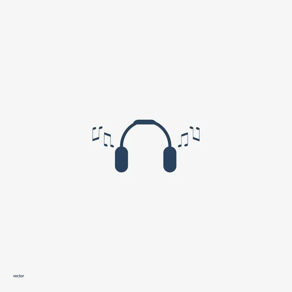 Auriculares Icono Plano Vector Ilustración — Archivo Imágenes Vectoriales