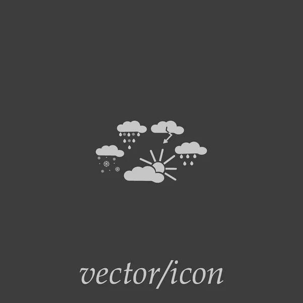 Gruppe Von Wetterwolken Flaches Symbol Vektor Illustration — Stockvektor