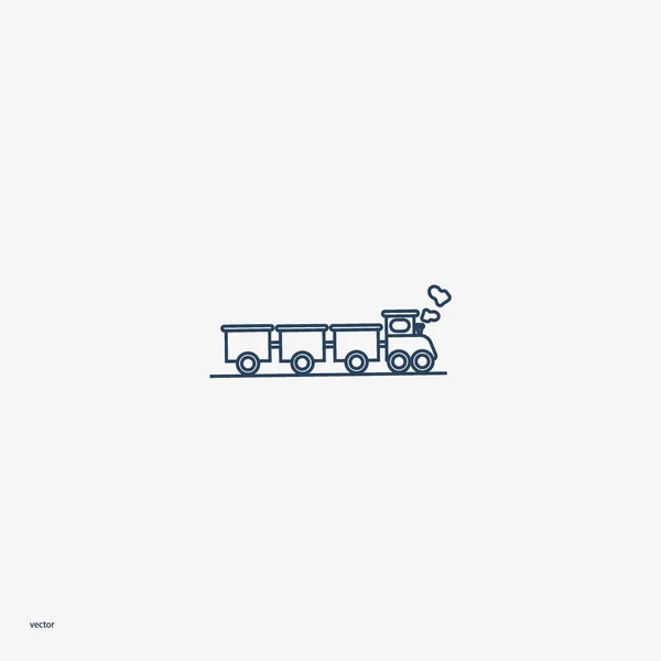 機関車フラット アイコン ベクトル イラスト — ストックベクタ