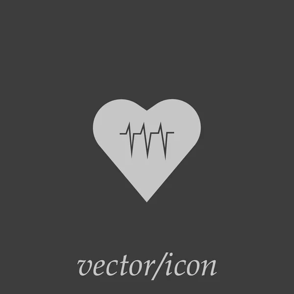 Herz Kardiogramm Flaches Symbol Vektor Illustration — Stockvektor