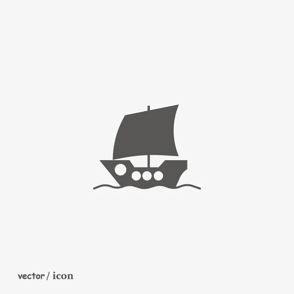 Boat Flat Icon Vector Illustration — Stock Vector