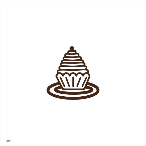 Аппетитный Кусок Шаблона Логотипа Торта — стоковый вектор
