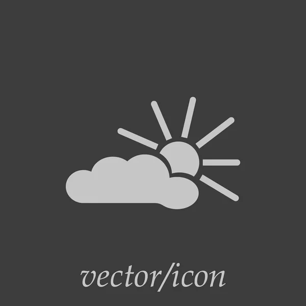 Sonne Und Wolke Flaches Symbol Vektorillustration — Stockvektor
