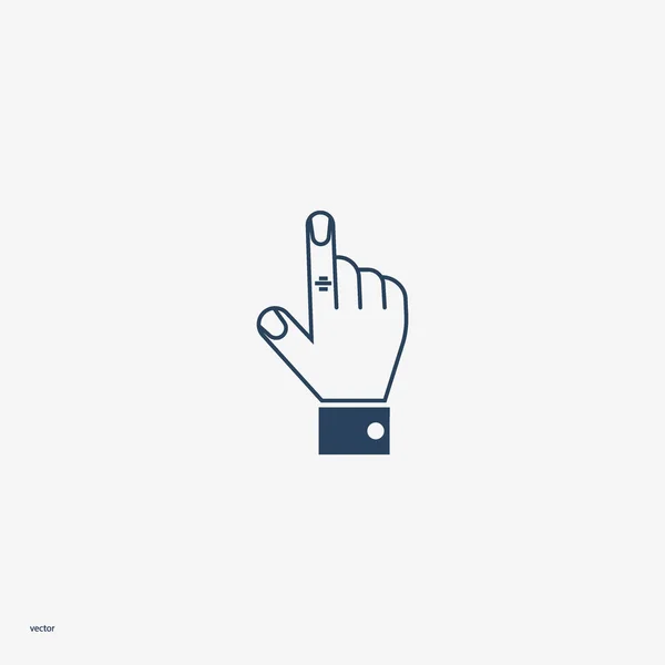 Minimalistic Vector Icon Hand Pointing Finger — Stock Vector