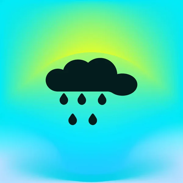 Nube Lluvia Icono Plano Vector Ilustración — Vector de stock