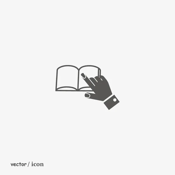 Hand Pointing Book Simple Icon — Stock Vector