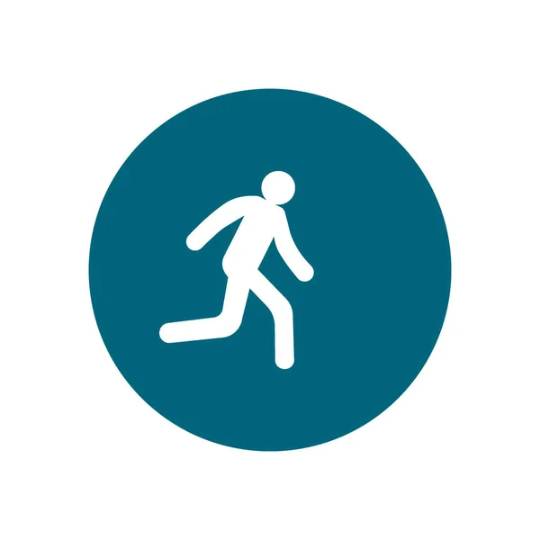 Silueta Hombre Corriendo Icono Simple — Vector de stock