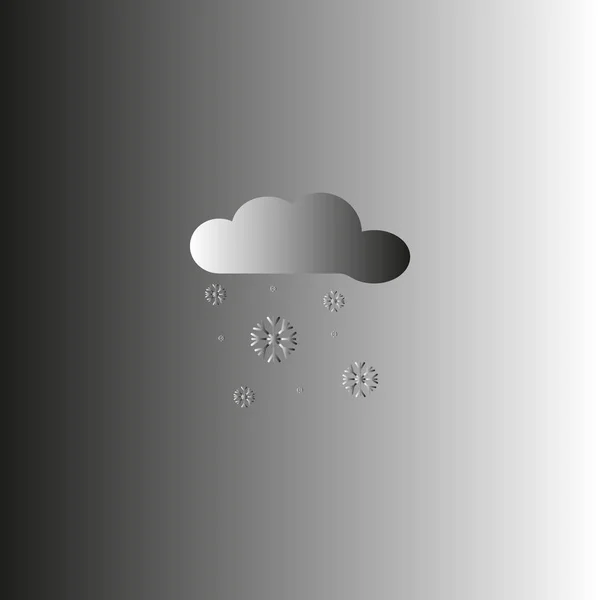 Besneeuwde Wolk Platte Pictogram Vector Illustratie — Stockvector