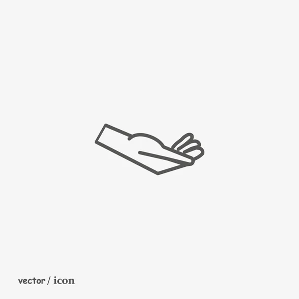 Hand Flat Style Icon Vector Illustration — Stock Vector