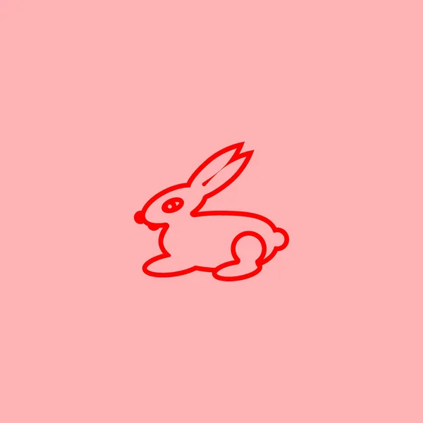 Icône Plate Lapin Illustration Vectorielle — Image vectorielle