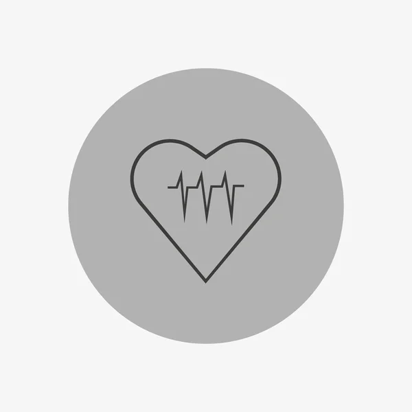 Cardiograma Del Corazón Icono Plano Vector Ilustración — Vector de stock