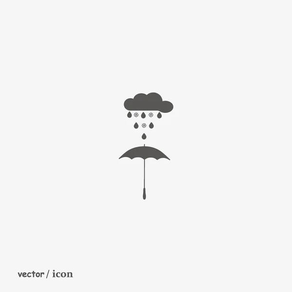 Vektor Illustration Symbol Von Regenschirm Und Niederschlag — Stockvektor