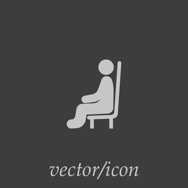 Avatar Mâle Assis Sur Chaise Icône Plate Vecteur Illustration — Image vectorielle