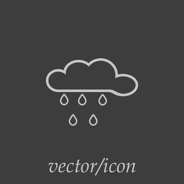 Chuva Nuvem Plana Ícone Vetor Ilustração — Vetor de Stock