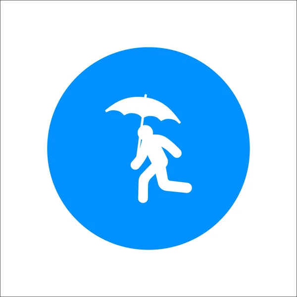 Person Running Umbrella Vector Illustration — Stock Vector