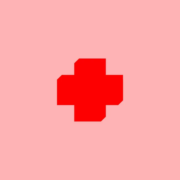 Medical Cross Flat Icon Vector Illustration — Stock Vector