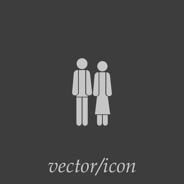 男と女が一緒に立ってベクトル アイコン — ストックベクタ