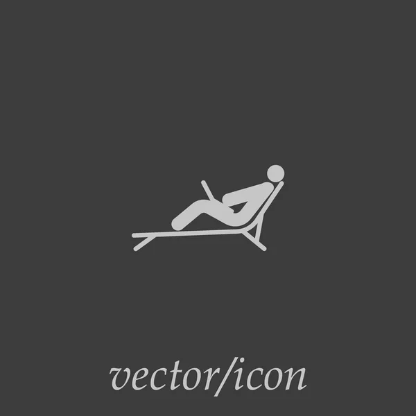 Icône Minimaliste Humain Sur Chaise Longue Illustration Vectorielle — Image vectorielle