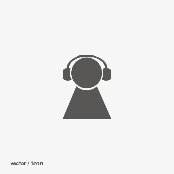 Hoofdtelefoon Platte Pictogram Vector Illustratie — Stockvector